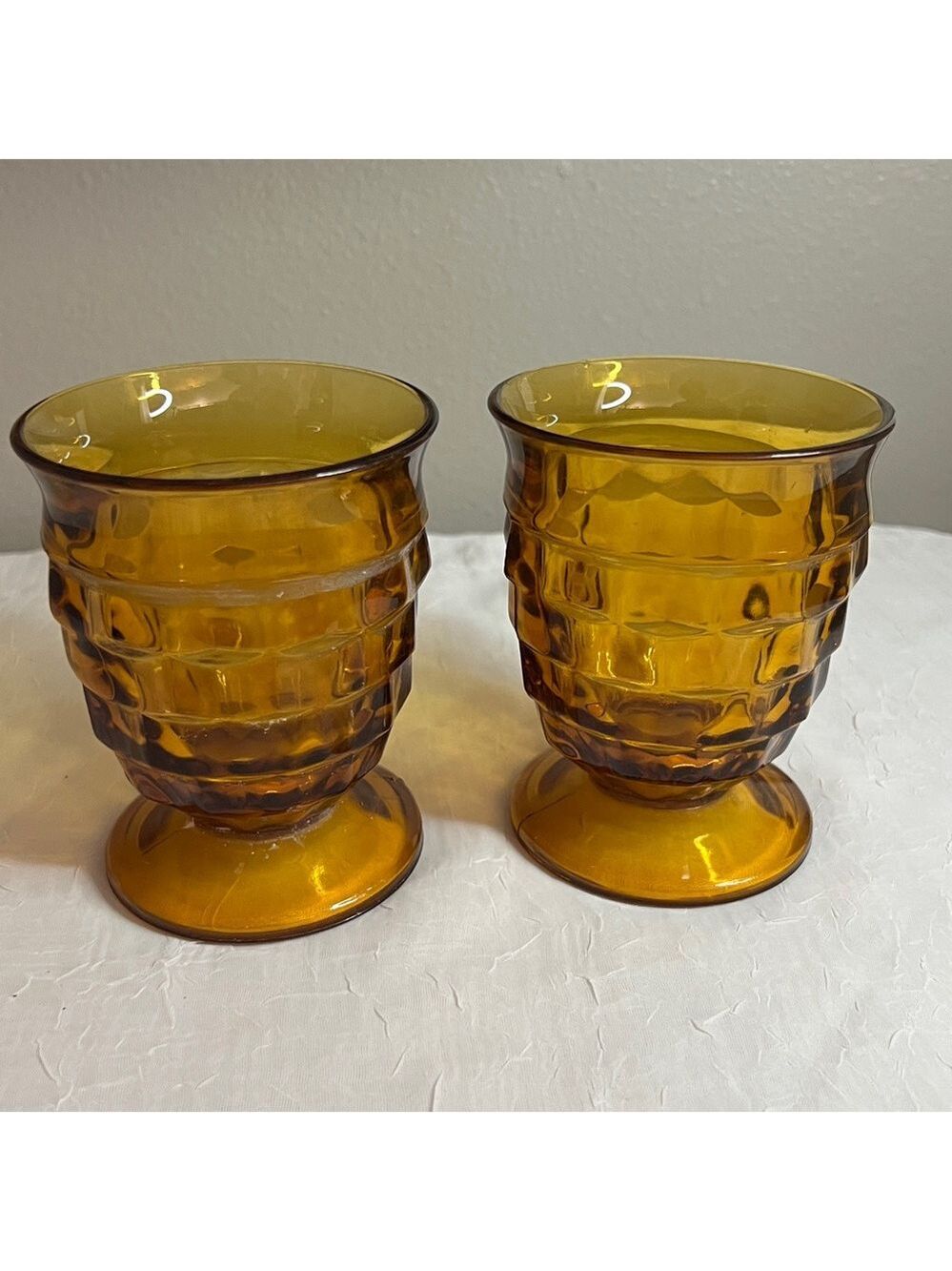 Whitehall GlassAmber Glass Goblets Set of 2